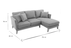 Shop Miliboo Sofa de esquina derecha nórdico gris claro OSLO