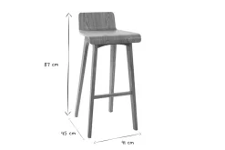 New Miliboo Taburete / silla de bar diseño madera natural escandinavo BALTIK