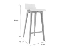 Best Miliboo Taburete / silla de bar diseño madera natural y blanco escandinavo BALTIK