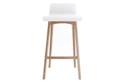 Best Sale Miliboo Taburete / Silla de bar escandinavo 65cm blanco patas madera BALTIK