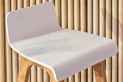 Best Sale Miliboo Taburete / Silla de bar escandinavo 65cm blanco patas madera BALTIK