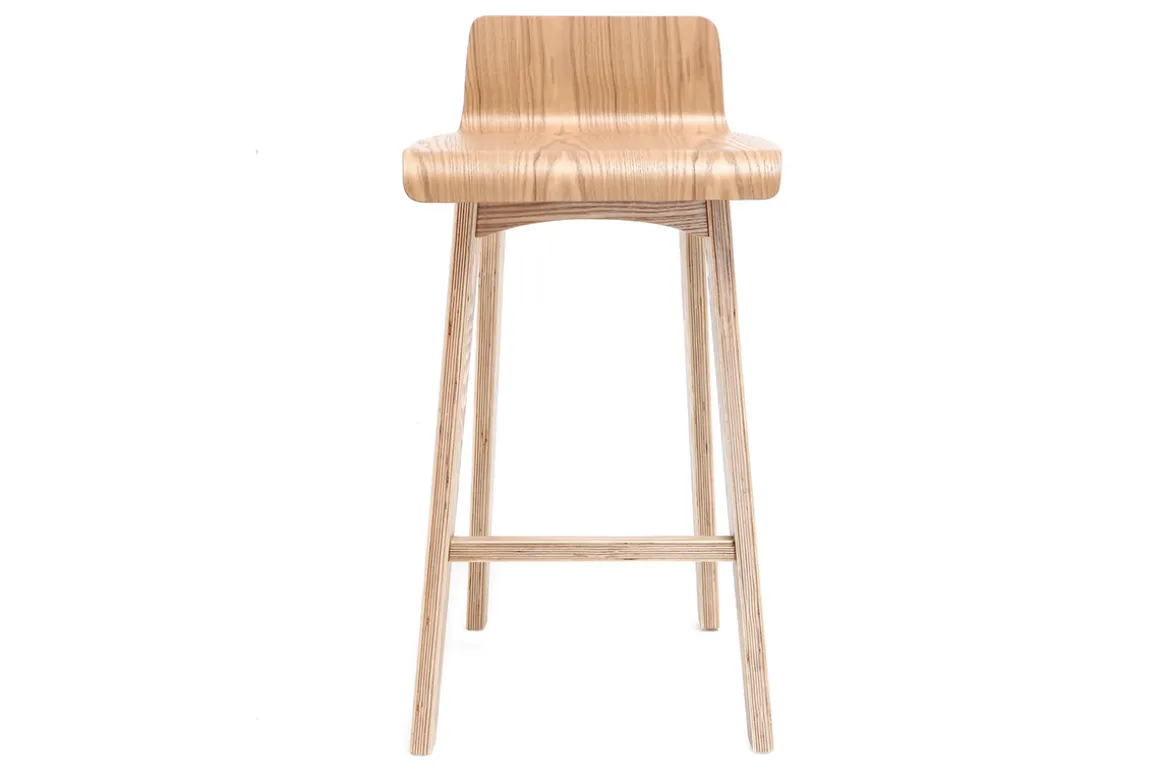 Clearance Miliboo Taburete / Silla de bar escandinavo 65cm fresno BALTIK