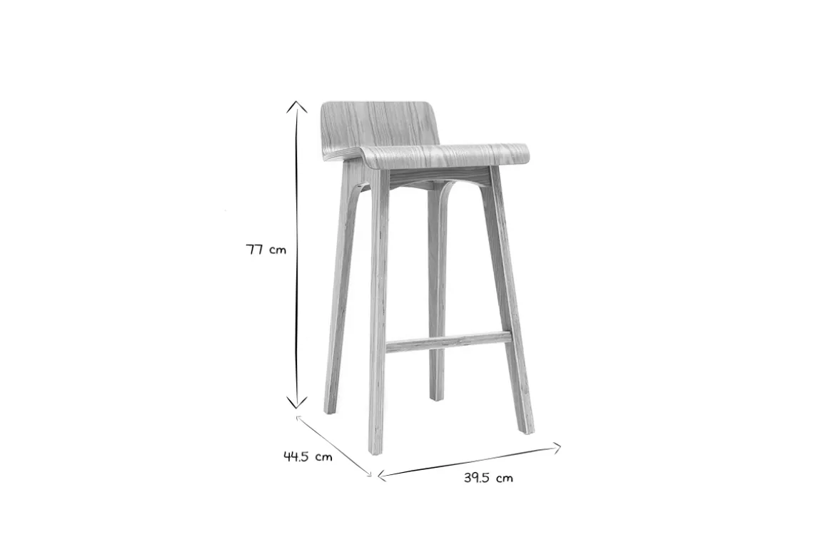 Clearance Miliboo Taburete / Silla de bar escandinavo 65cm fresno BALTIK