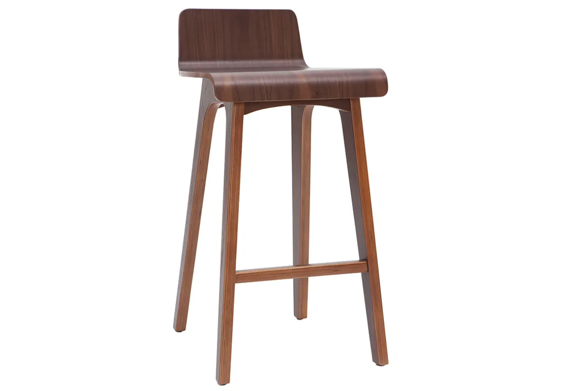 Clearance Miliboo Taburete / Silla de bar madera oscura 65 cm BALTIK