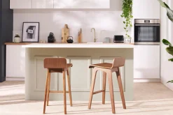 Clearance Miliboo Taburete / Silla de bar madera oscura 65 cm BALTIK