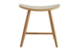 Discount Miliboo Taburete bajo de madera clara 46,5 cm DEMORY