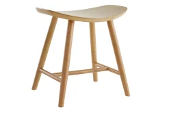 Discount Miliboo Taburete bajo de madera clara 46,5 cm DEMORY