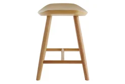 Discount Miliboo Taburete bajo de madera clara 46,5 cm DEMORY