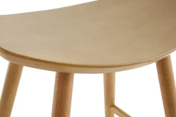 Discount Miliboo Taburete bajo de madera clara 46,5 cm DEMORY