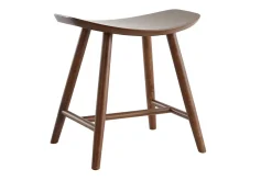 Fashion Miliboo Taburete bajo de nogal 46,5 cm DEMORY