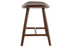 Fashion Miliboo Taburete bajo de nogal 46,5 cm DEMORY