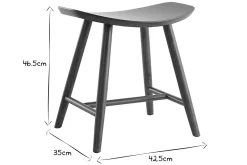 Fashion Miliboo Taburete bajo de nogal 46,5 cm DEMORY
