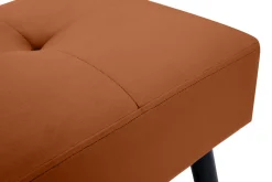 Outlet Miliboo Taburete bajo de tejido efecto aterciopelado texturizado terracota y metal negro 46 cm GUESTA