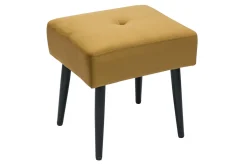 Sale Miliboo Taburete bajo de tejido efecto aterciopelado texturizado bronce y metal negro 46 cm GUESTA