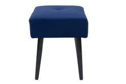 Shop Miliboo Taburete bajo de tejido efecto aterciopelado texturizado azul noche y metal negro 46 cm GUESTA