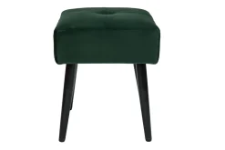 Shop Miliboo Taburete bajo de tejido efecto aterciopelado texturizado verde oscuro y metal negro 46 cm GUESTA
