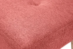 Hot Miliboo Taburete bajo de tela efecto aterciopelado texturizado terracota y madera clara maciza 46 cm GUESTA