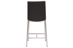Outlet Miliboo Taburete de bar aluminio cepillado PU negro 70cm lote de dos OLLY