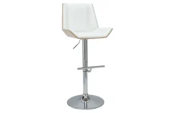 Best Miliboo Taburete de bar blanco y madera clara MELKIOR