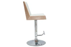 Best Miliboo Taburete de bar blanco y madera clara MELKIOR