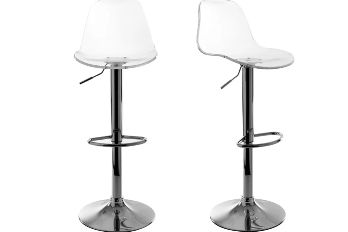 Shop Miliboo Taburete de bar de diseño transparente (lote de 2) GALILEO