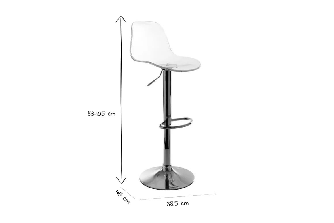 Shop Miliboo Taburete de bar de diseño transparente (lote de 2) GALILEO