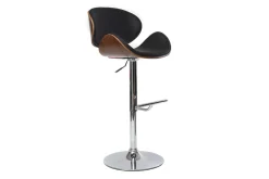 Outlet Miliboo Taburete de bar de diseño negro y madera WALNUT