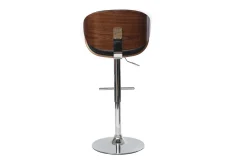 Outlet Miliboo Taburete de bar de diseño negro y madera WALNUT