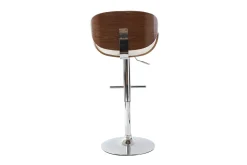 Store Miliboo Taburete de bar de diseño blanco y madera WALNUT