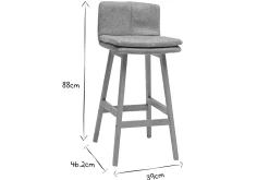 Fashion Miliboo Taburete de bar de tela de terciopelo texturizado terracota y madera (paquete de 2) JOAN