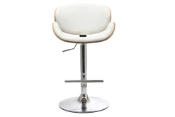 Clearance Miliboo Taburete de bar diseño blanco y madera clara WALNUT