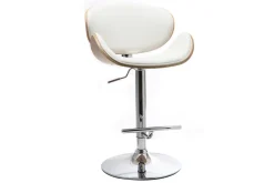 Clearance Miliboo Taburete de bar diseño blanco y madera clara WALNUT