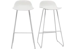 Fashion Miliboo Taburete de bar diseño blanco lote de 2 ELLA