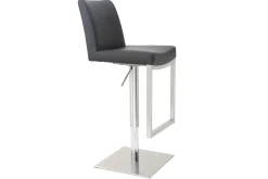 Best Sale Miliboo Taburete de bar diseño contemporáneo - metal y PU negro - KYLE