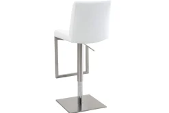 Store Miliboo Taburete de bar diseño contemporáneo - metal y PU blanco - KYLE