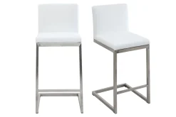 Online Miliboo Taburete de bar diseño contemporáneo con pies de aluminio (lote de 2) STELLAR