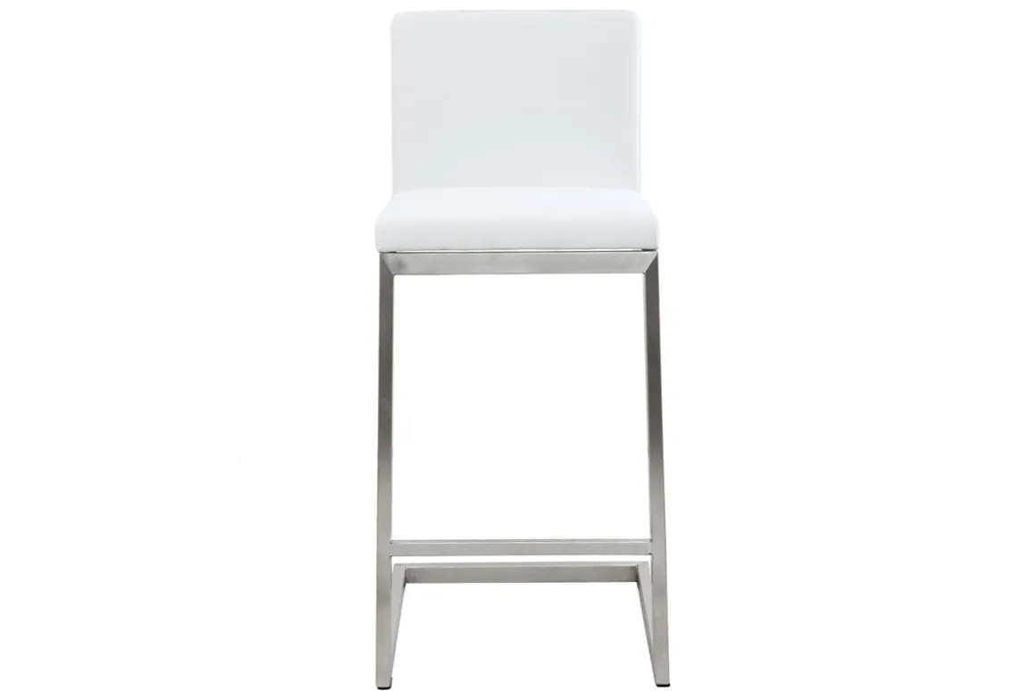 Online Miliboo Taburete de bar diseño contemporáneo con pies de aluminio (lote de 2) STELLAR