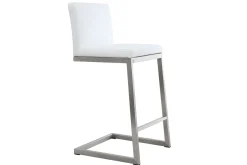 Online Miliboo Taburete de bar diseño contemporáneo con pies de aluminio (lote de 2) STELLAR