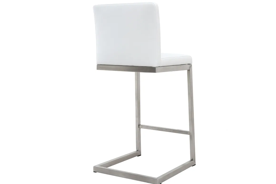 Online Miliboo Taburete de bar diseño contemporáneo con pies de aluminio (lote de 2) STELLAR