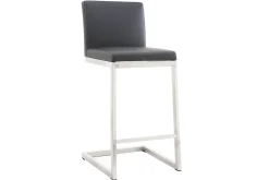 Flash Sale Miliboo Taburete de bar diseño contemporáneo - aluminio y PU negro lote de dos STELLAR