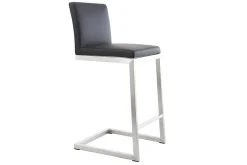 Flash Sale Miliboo Taburete de bar diseño contemporáneo - aluminio y PU negro lote de dos STELLAR