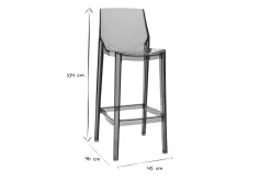 Sale Miliboo Taburete de bar diseño gris ahumado lote de 2 YLAK