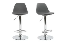 Best Miliboo Taburete de bar diseño gris lote de 2 STEEVY