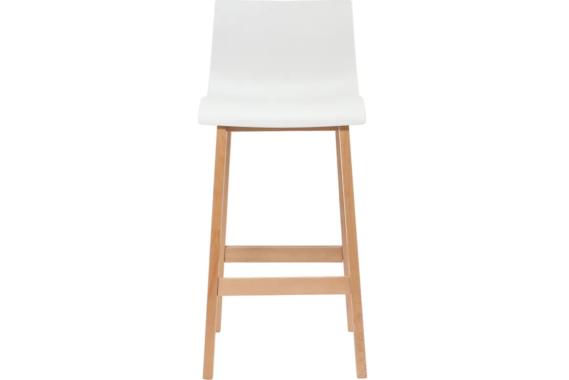 Hot Miliboo Taburete de bar diseño madera y blanco 75cm lote de 2 NEW SURF