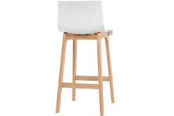 Hot Miliboo Taburete de bar diseño madera y blanco 75cm lote de 2 NEW SURF