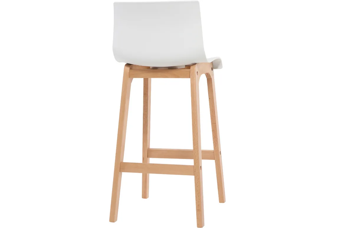 Hot Miliboo Taburete de bar diseño madera y blanco 75cm lote de 2 NEW SURF