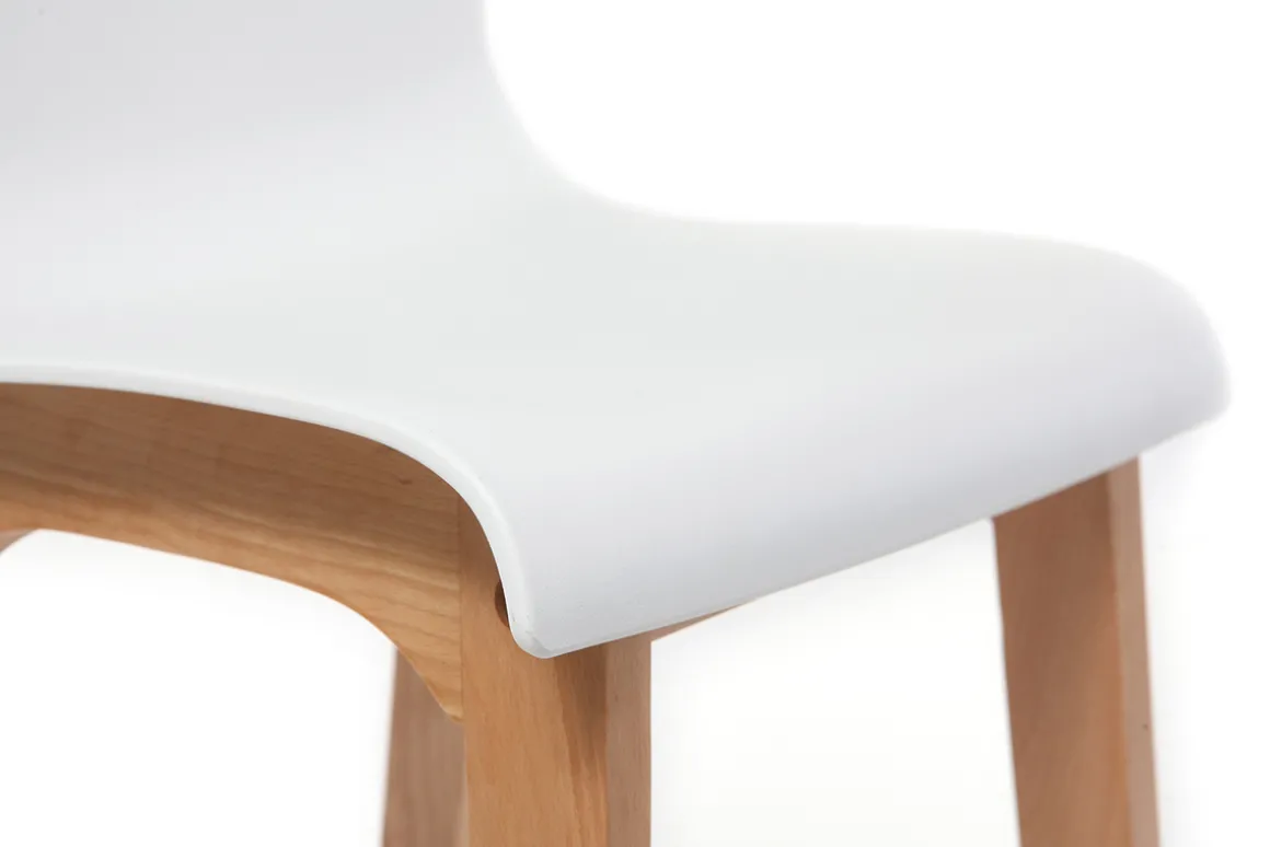 Hot Miliboo Taburete de bar diseño madera y blanco 75cm lote de 2 NEW SURF