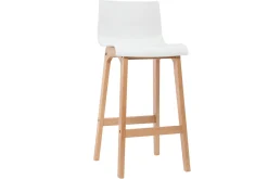 Flash Sale Miliboo Taburete de bar diseño madera y blanco 65cm lote de 2 NEW SURF