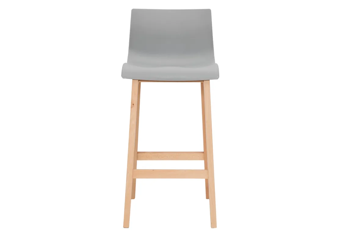 Cheap Miliboo Taburete de bar diseño madera y gris claro 65cm lote de 2 NEW SURF