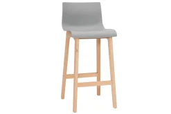 Cheap Miliboo Taburete de bar diseño madera y gris claro 65cm lote de 2 NEW SURF